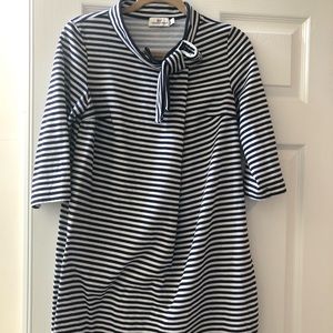 Vineyard Vines fleece lined tunic/dress - EUC- Navy/White striped